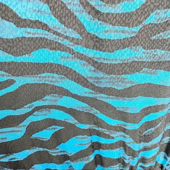 Essentiel Antwerp Wheelbarrow Tiger Print V Neck Dress Blue Mini Size 4 Casual - Picture 7 of 11